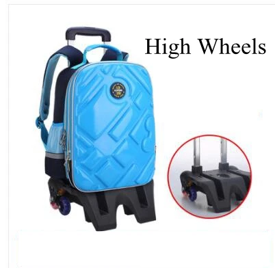 

PU School trolley bag Rolling backpack Bags 3D kids travel trolley bag Children school wheeled backpack bag 6 wheels trolley bag