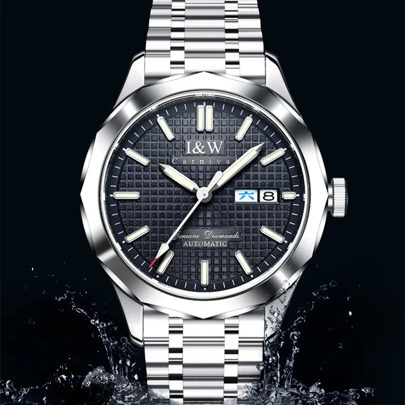 Reloj CARNIVAL Men Tungsten Mechanical Watch Brand Luxury MIYOTA 8205 Automatic Movement Wrist Watches for Man Waterproof Montre