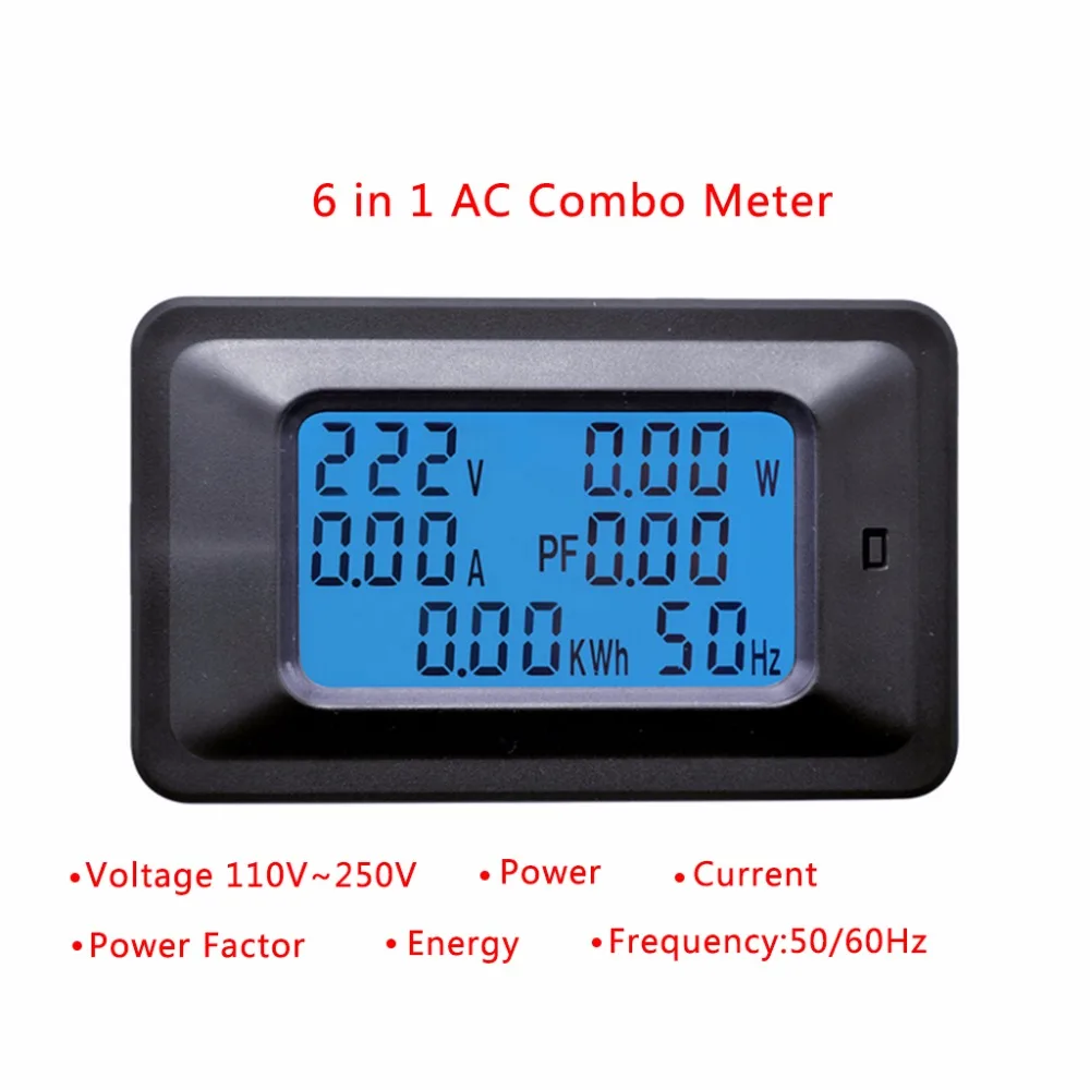 100A/20A AC LCD Digital Panel Power Watt Meter Monitor Voltage KWh Voltmeter Ammeter Tester Tools