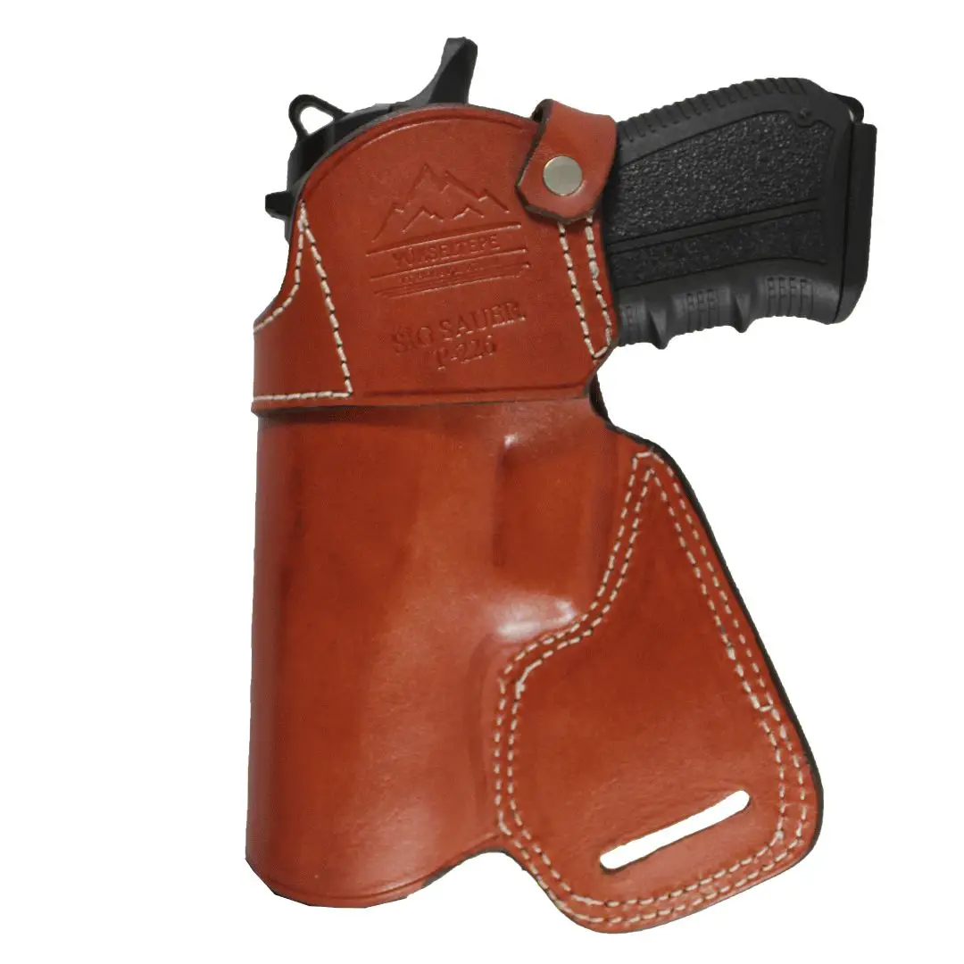 YT HOBBY S & W M & P Shield 9mm Real Leather Fast Draw With Strap OWB Carry SOB back Of Small Handmade Pistol Gun Holster Pouch