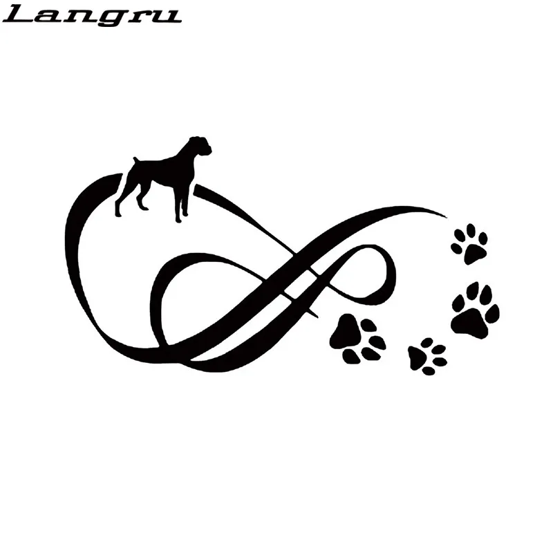 

Langru 18.4*10.2CM Boxer Dog Paw Print Creative Fashion Body Decorative Stickers Car Accessories Jdm