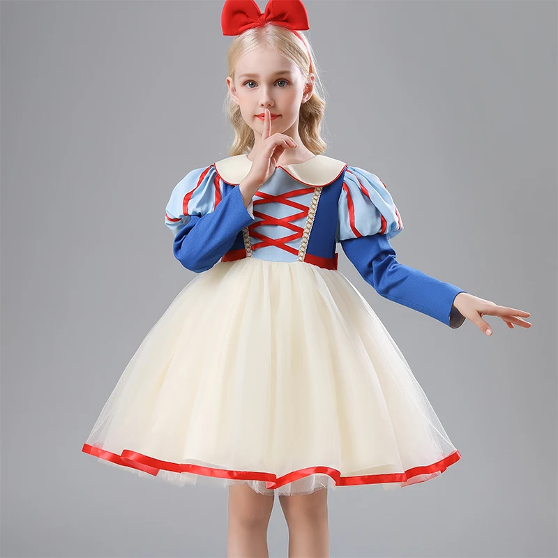 Girl's Princess dress Children's Day Birthday Party Snow White Bubble skirt Autumn style Dress