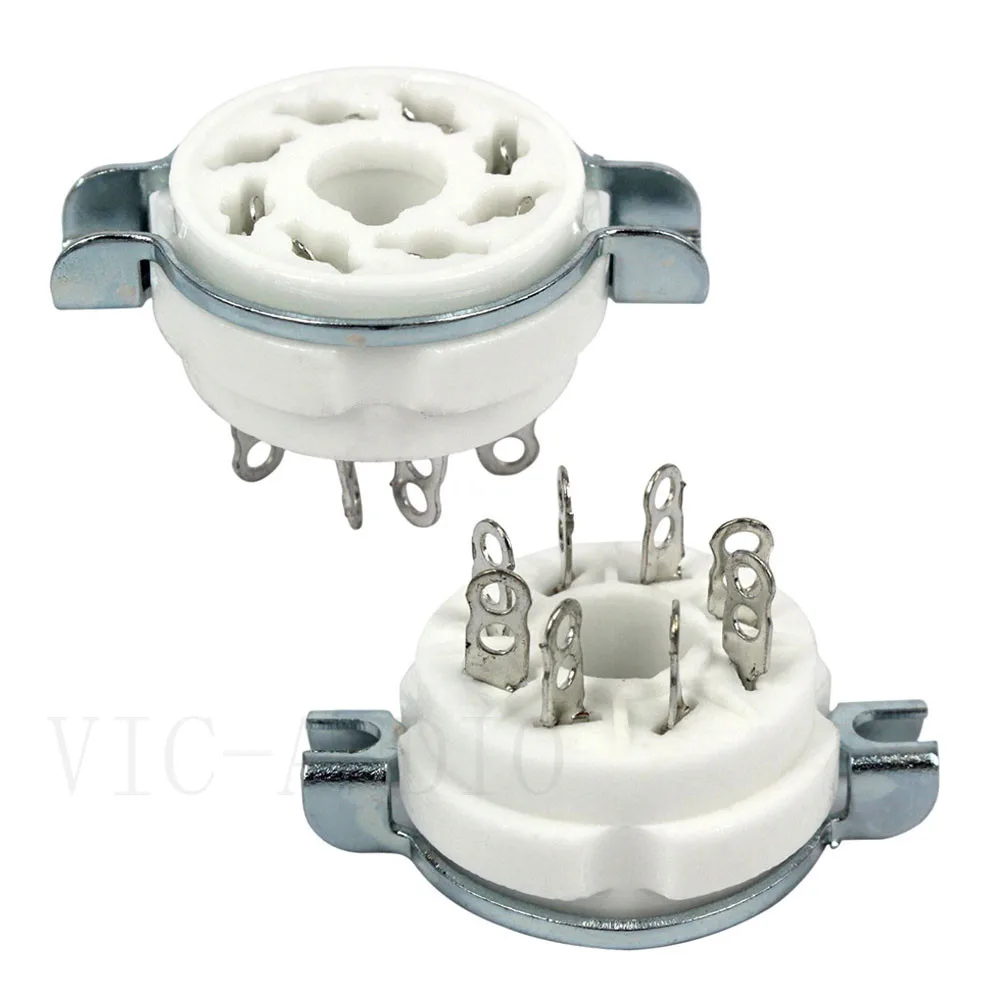 Ceramic 8PIN Tube Socket K8A GZC8-1Tube Holder For KT88 6SN7 EL34 6L6 GZ34 5881 Vacuum Tube Amplifier DIY