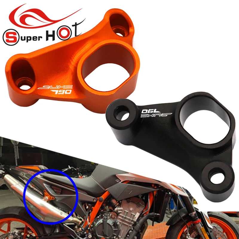 Logo DUKE 790 for KTM DUKE790 DUKE 790 2018 2019 2020 2021 Accessories Aluminum Exhaust Pipe Bracket Fixed Ring Support Bracket