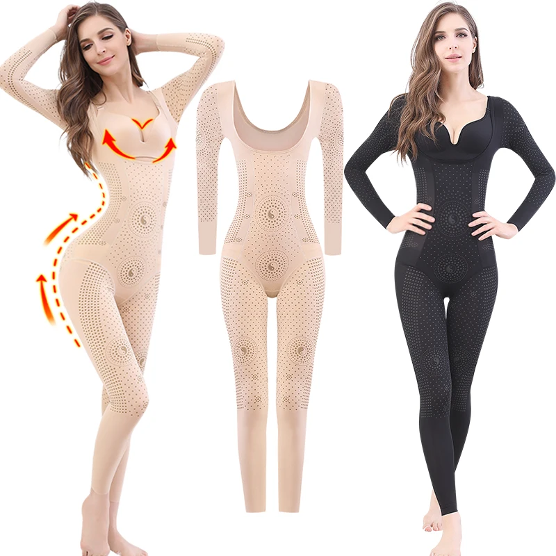 Dopo il parto addome dimagrante intimo manica lunga Body completo Shapewear donna Tummy Shaper femminile che riduce Shapers