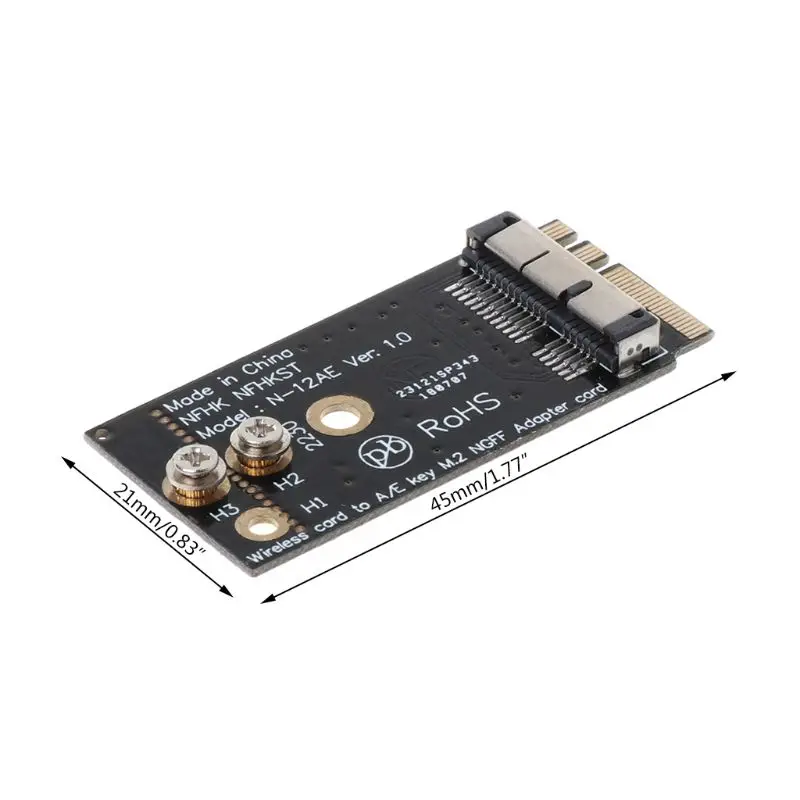 BCM94360CS2 BCM943224PCIEBT2 A/E 키 NGFF M.2 어댑터 카드 모듈, 12 + 6 핀 무선 WIFI 속도