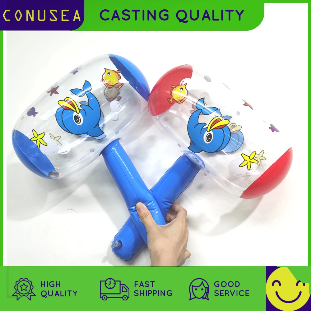 1Pcs Cute Cartoon Inflatable Hammer Air Hammer with Bell Random Color Wholesale Kids Children Blow Up Noise Maker Toys