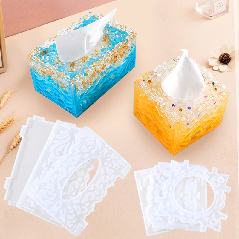 DM184 Large Tissue Box Resin Mold Square Storage SIlicone Mould For DIY Handicraft Jewelry Craft Supplies Home Decoration