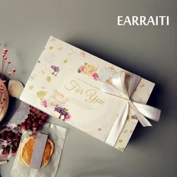 10pcs Vintage Wedding Gift Box Flower Kraft Paper Cake Party Birthday Packaging Maccaron Floral Cupcake Bags