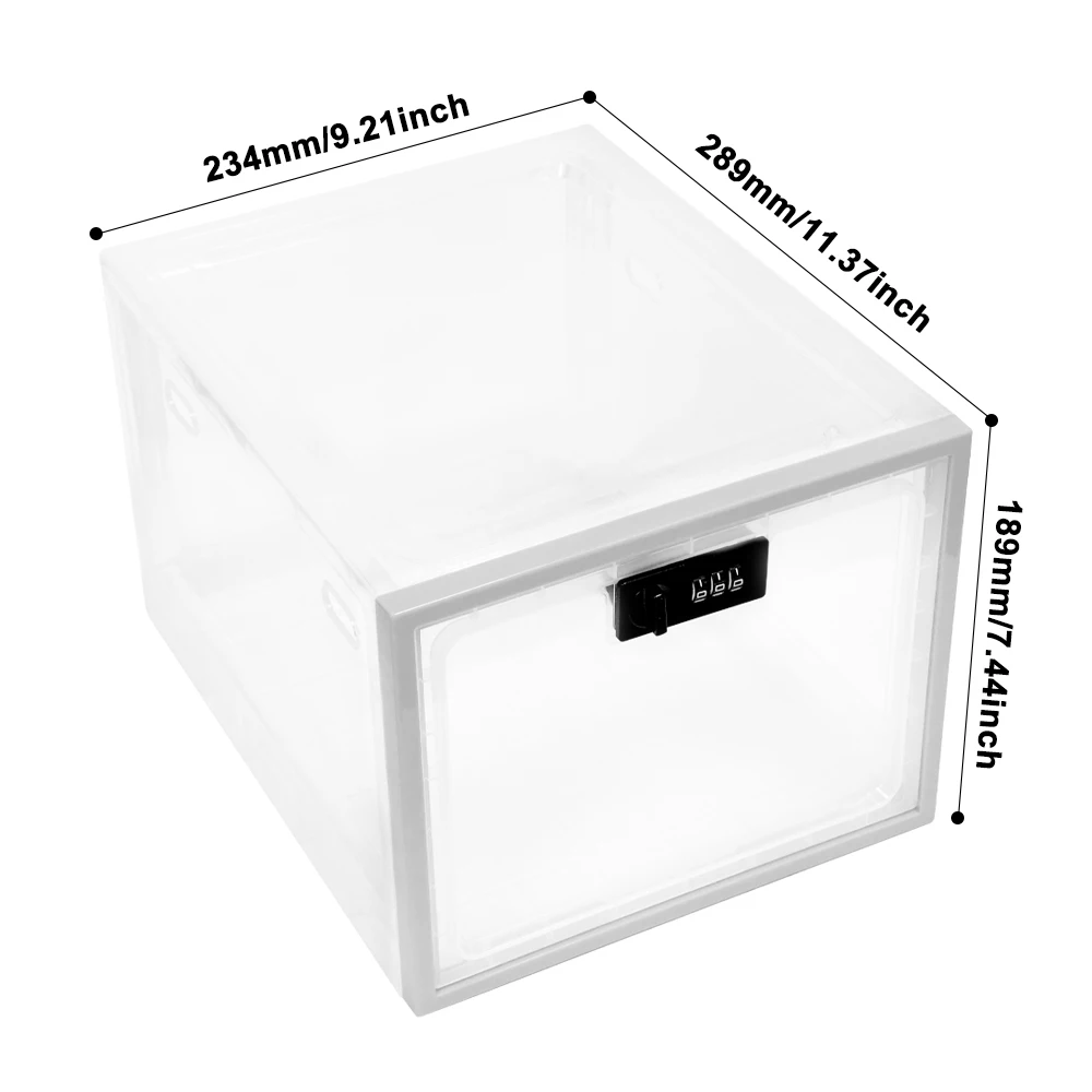 Sneaker Storage Box Transparent Food Storage Box with Code Lock Compact Sanitary Mobile Phone Tablet Code Box