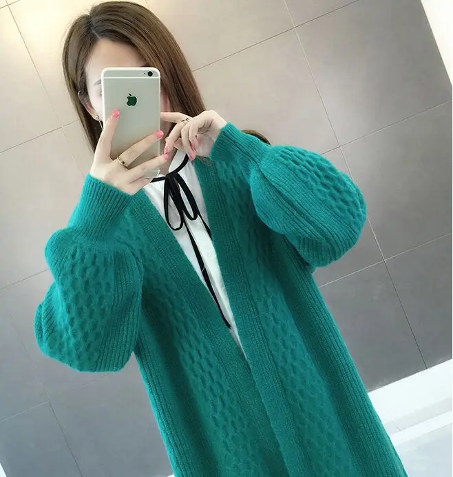 Women Long Cardigan Sweater Top Long Sleeve loose knitting cardigan sweater Women Knitted Female Cardigan for Girl NS4452