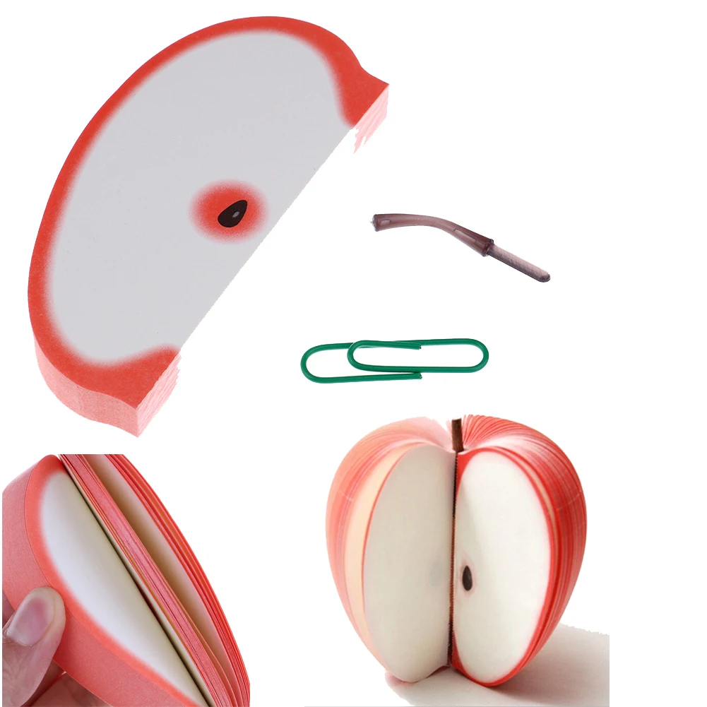 1pc 메모 패드 크리 에이 티브 애플 모양 메모장 포스트 스티커 애플 노트 메모 패드 휴대용 스크래치 용지