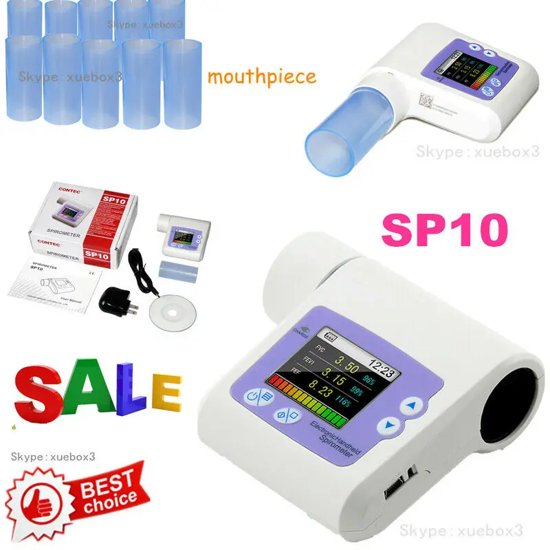 

SP10 Digital Spirometer Lung Breathing CONTEC Diagnostic Spirometry Volumetric