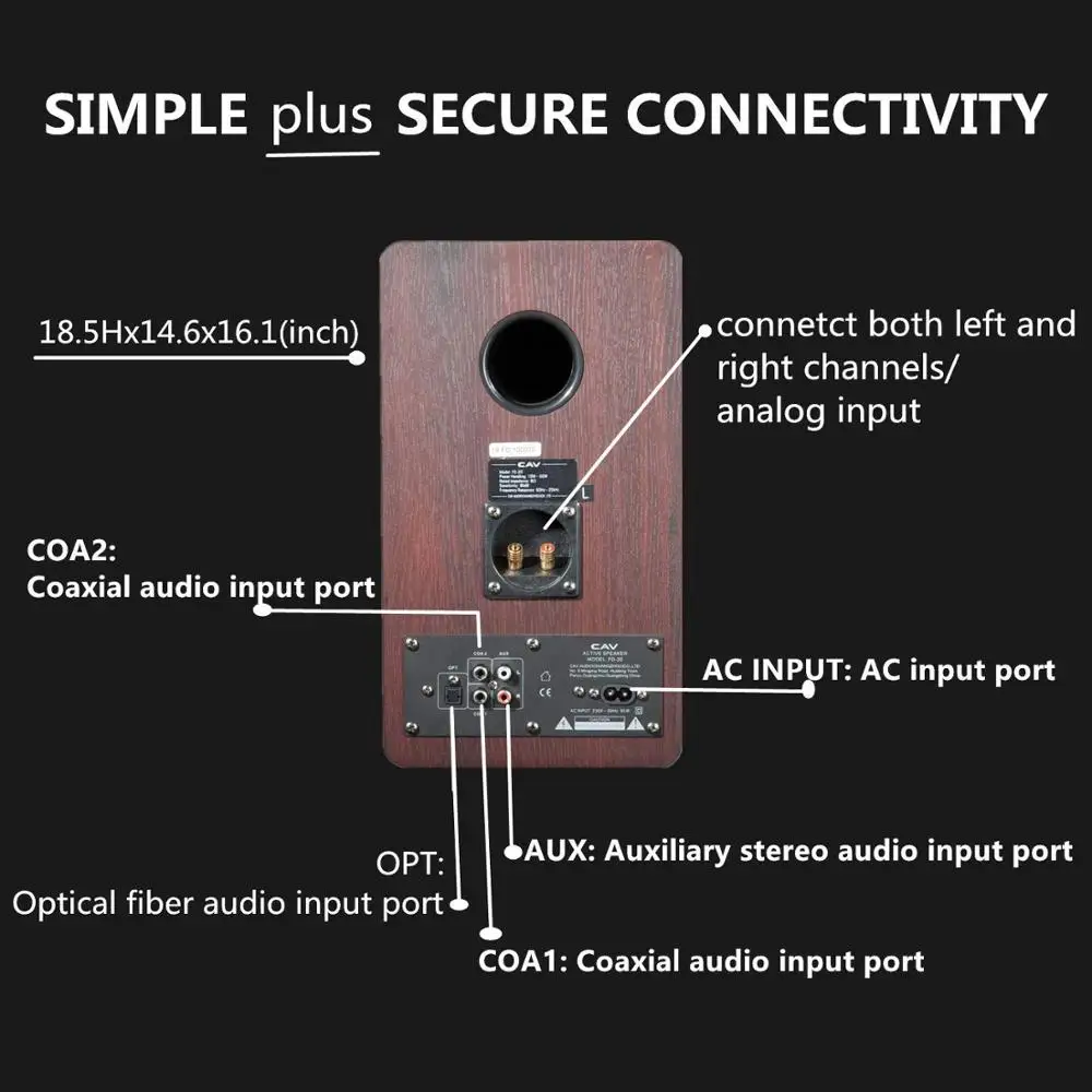 CAV FD-20 Bookshelf Speaker 2.0 Bluetooth Speaker Sound System Wood Music Speakers For Computer Column Soundbar 5.25Inch Newest