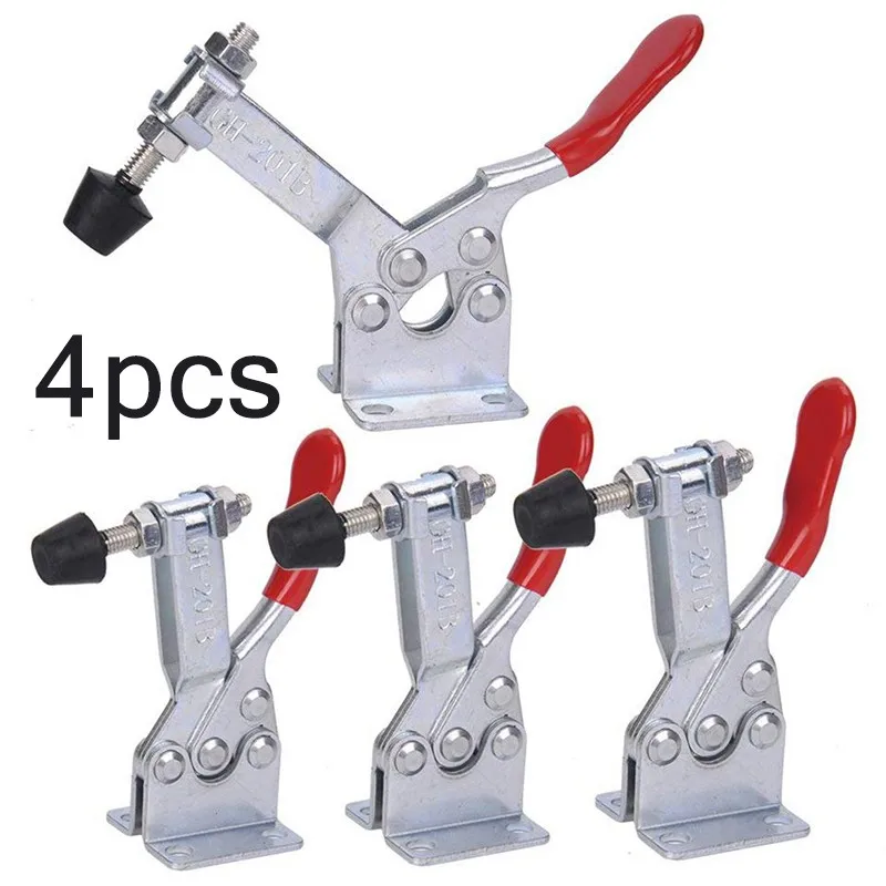 

4/8pcs/set Red Toggle Clamp GH-201B 100kg Quick Release Tool Horizontal Clamps Hand New Heavy Duty Tooling Accessory