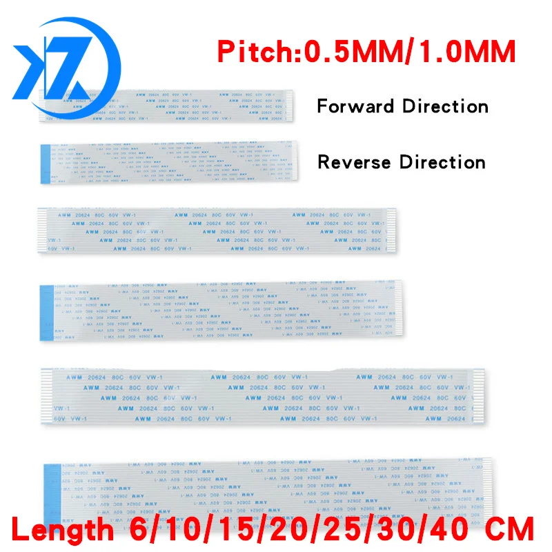 10PCS 30Pin FPC/FFC Ribbon Flexible Flat Cable Pitch 0.5MM/1.0MM 30P Wire Length 5/10/15/20/25/30/40CM