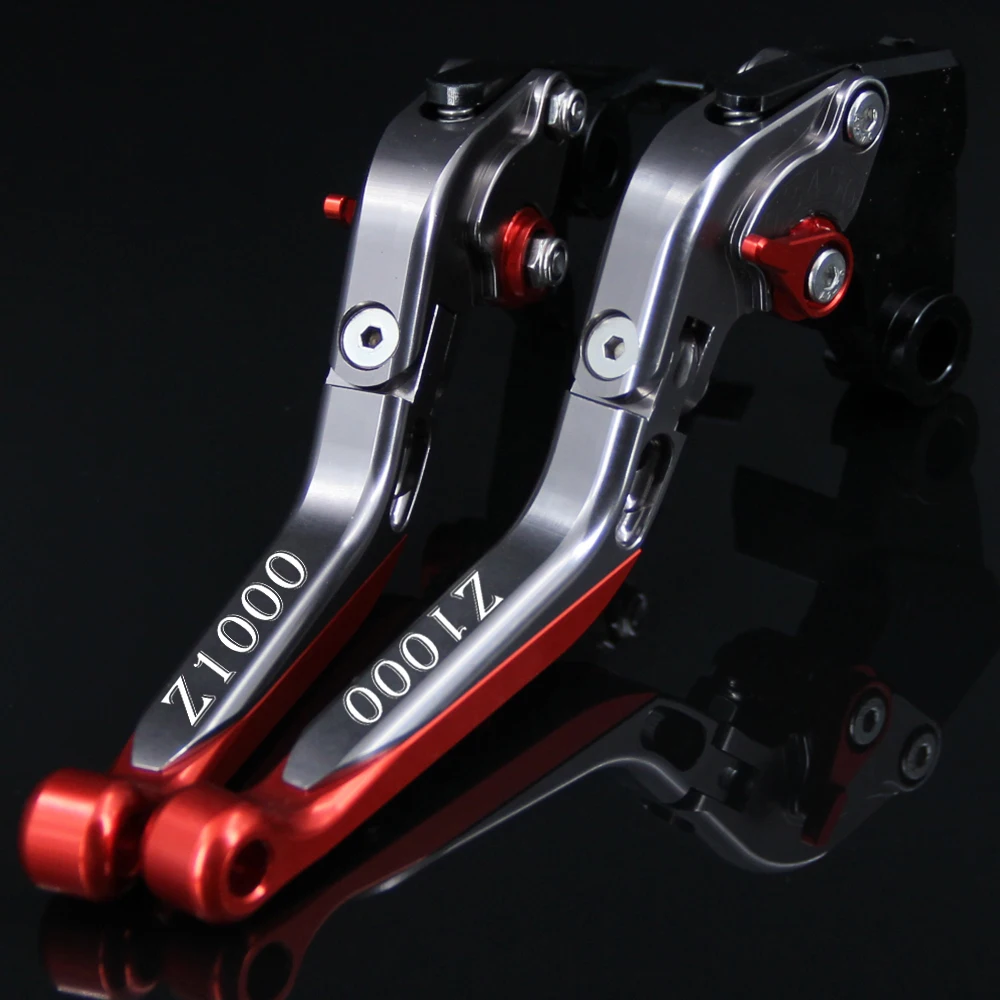 Laser Logo(Z1000) Red&Titanium CNC Motorcycle Brake Clutch Levers For kawasaki 2007 2008 2009 2010 2011 2012 2013 2014 2015 2016