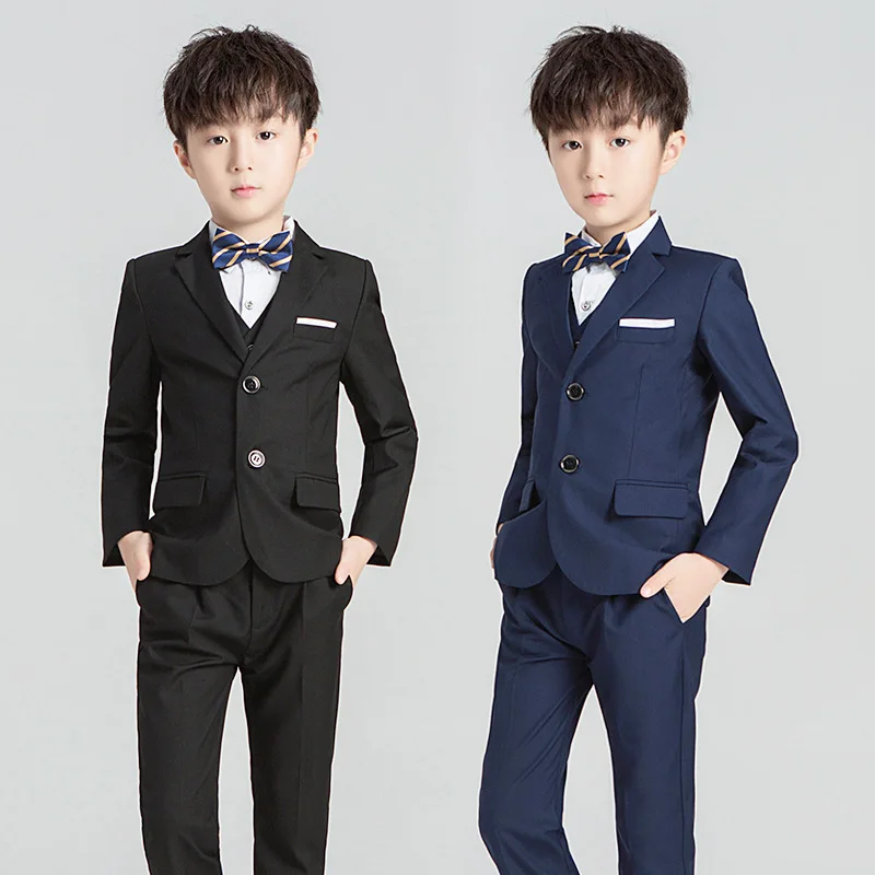 

Formal Children's Suits Set Flower Boys Princes Wedding Party Piano Performance Dresses Costume Kids Blazer Vest Pants Shirt