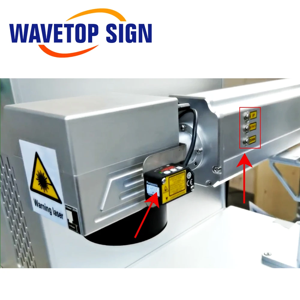 WaveTopSign 60 واط الألياف الليزر محوري التركيز التلقائي آلة وسم Raycus 60QB مصدر الليزر + JCZ V4 بطاقة التحكم + Galvo الماسح الضوئي SG7110