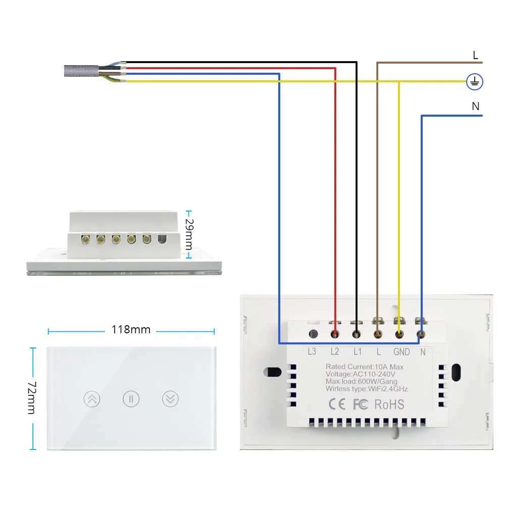 Zemismart US Curtain Switch Tuya WiFi Smart Life APP Voice Control by Alexa Google Home For Rolling Shutter Slide Garage