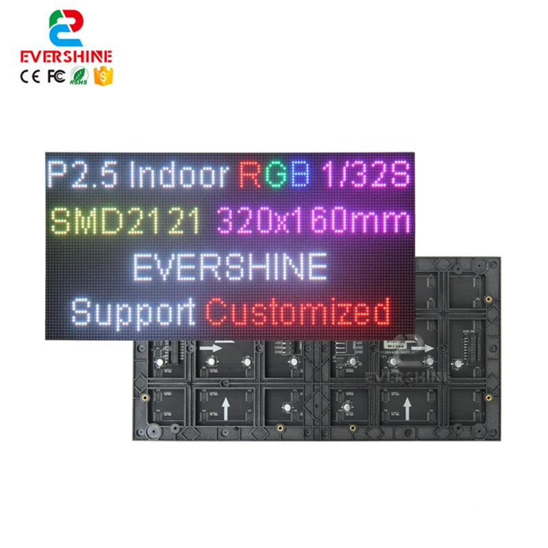 Módulo de matriz LED de interior 320x160mm 128x64Dots a todo color P2.5 SMD2121 RGB de paso de 2,5 mm