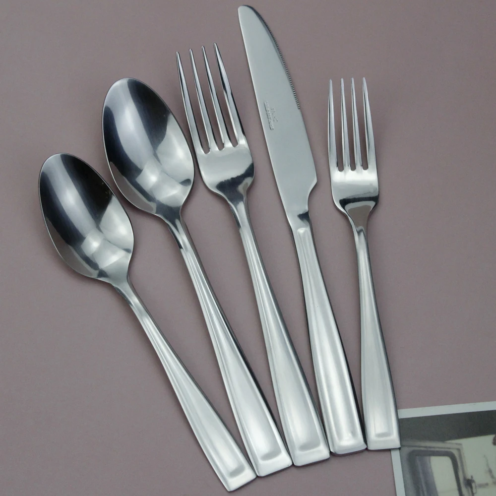 Practical 6 Utensils Stainless Steel Dinnerware Dishwasher Safe Cutlery Set Dessert Fork Middle Spoon Flatware For Kitchen Home