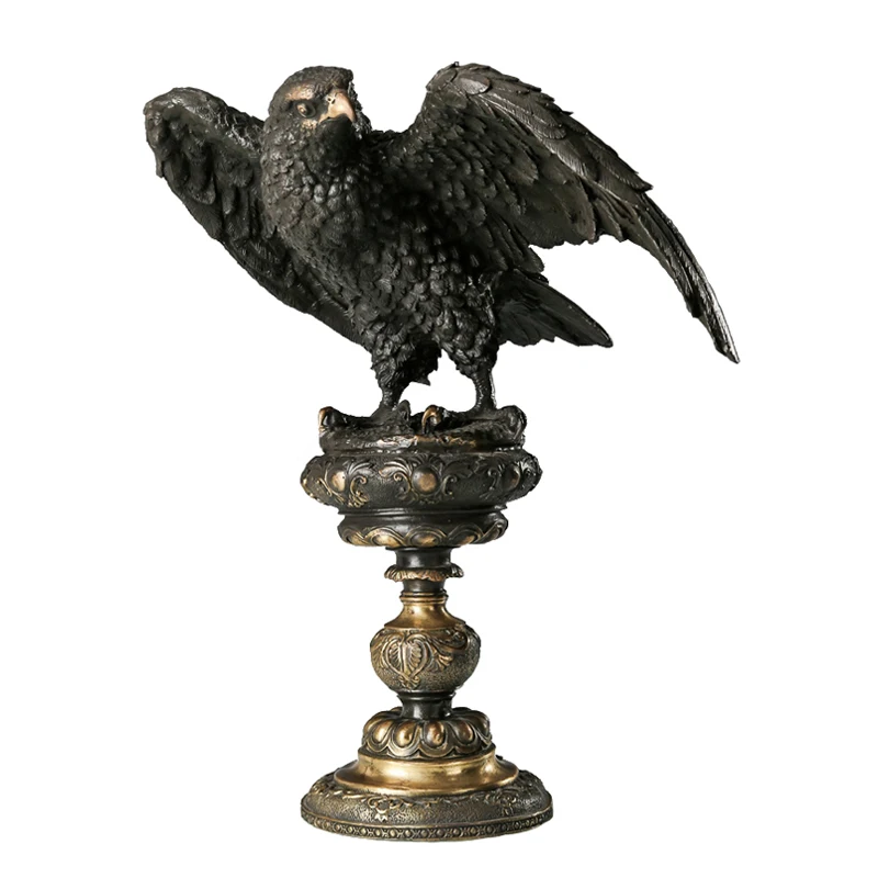 Bronze Arab Eagle Statue Hawk Sculpture Figurine Brass Falcon Art Home Decor Upscale Gifts