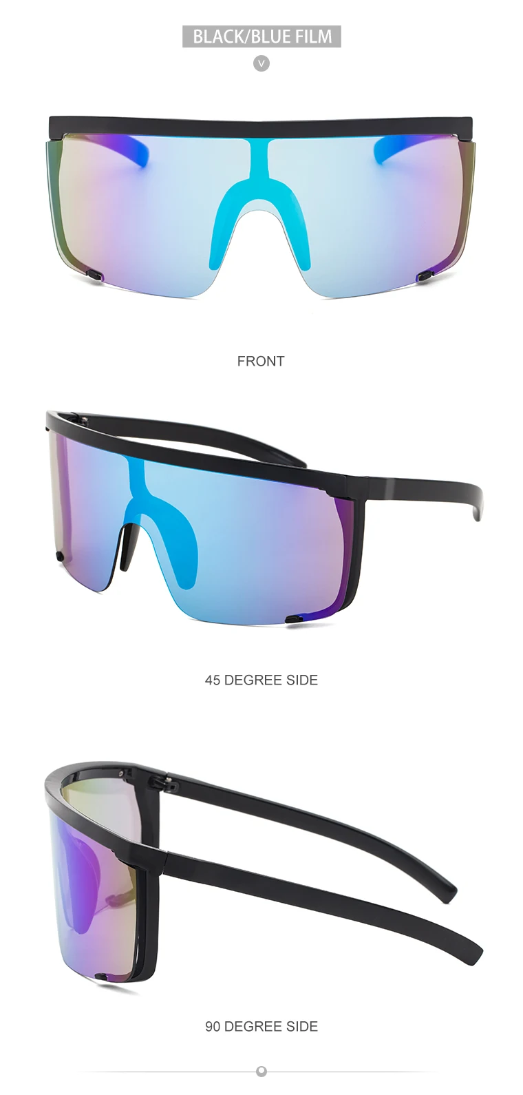 Übergroße Sport-Sonnenbrille für Herren 2026 Luxusmarke Winddichte Rechteckige Sonnenbrille für Damen Fahrbrille Gafas De Sol Hombre – Detail 24