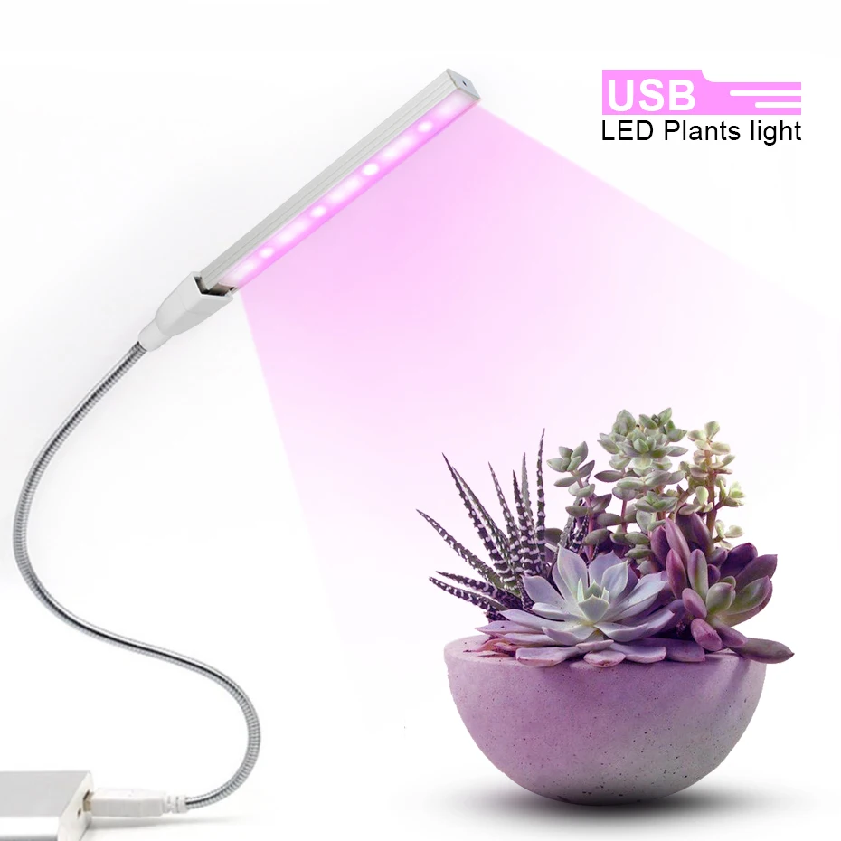 USB Portable DC5V LED Plant Grow Light Desk Plant Growth Lamp Phytolamp For Plants Flower Seeds Grow Tent Small Tools Red & Blue