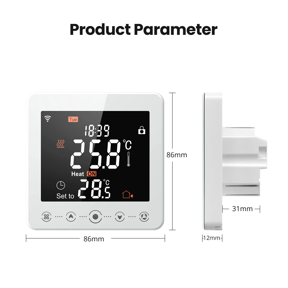 AVATTO-controlador de temperatura del termostato WiFi, termostato inteligente Tuya, calefacción de agua/eléctrica, funciona con Alexa y Google Home