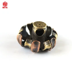 1PC EDC Paracord Beads Bullet Flower Retro Brass Copper Lanyard Pendants Knife Beads Umbrella Rope Cord Necklace Bracelet Beads