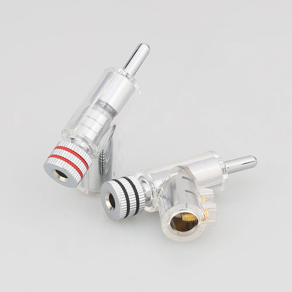 High Quality Audiocrast Hi-End Rhodium Plated LOCK SPEAKER CABLE BANANA PLUG CONNECTOR DIY Speaker Cable