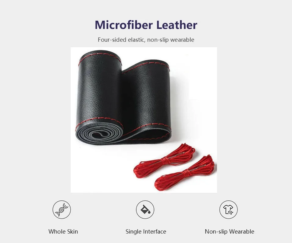 Lenkrad Abdeckung Von Leder Flechten Abdeckung Universal Lenkrad Abdeckung aus Echtem Leder Braid Für Lenkrad – Detail 4