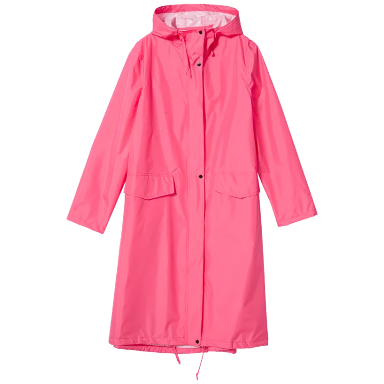 Women New Stylish Long Raincoat Waterproof Rain Jacket with Hood