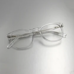 Acetate Transparent Eye Glasses For Women Mens Vintage Big Round Gray Clear Eyeglasses Frame For Men Optical Eyewear oculos