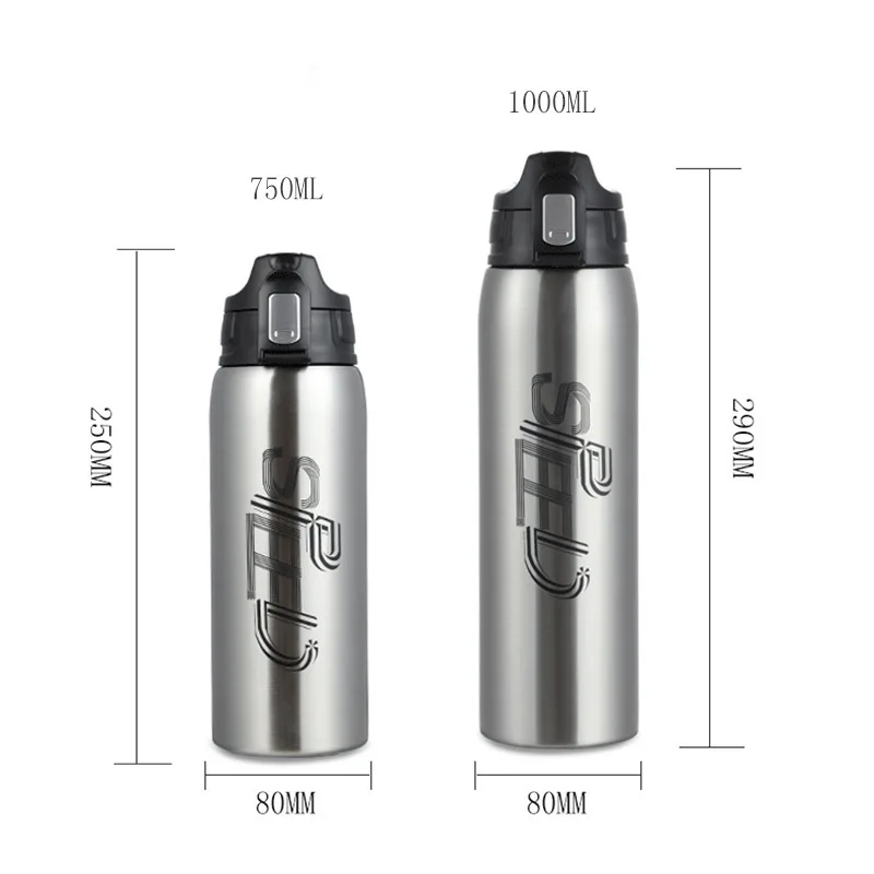 1000ml/750ml Double Stainless Steel Sport Thermos Mug With Bag Coffee Tea Vacuum Flask Travel Mug Climbing Thermal Water Bottle