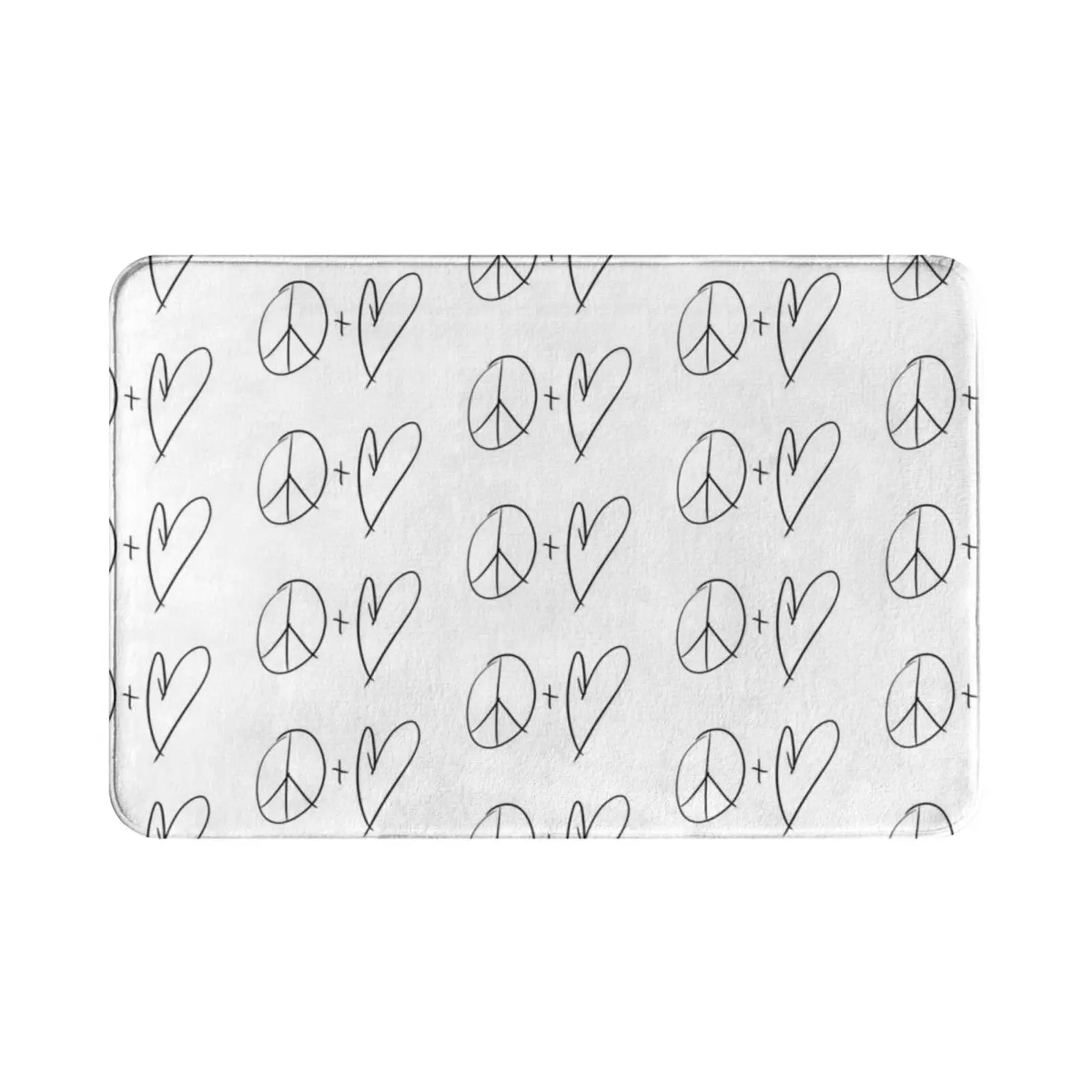 Tapis blanc paix et amour, coussin doux Soma79 paix amour charité