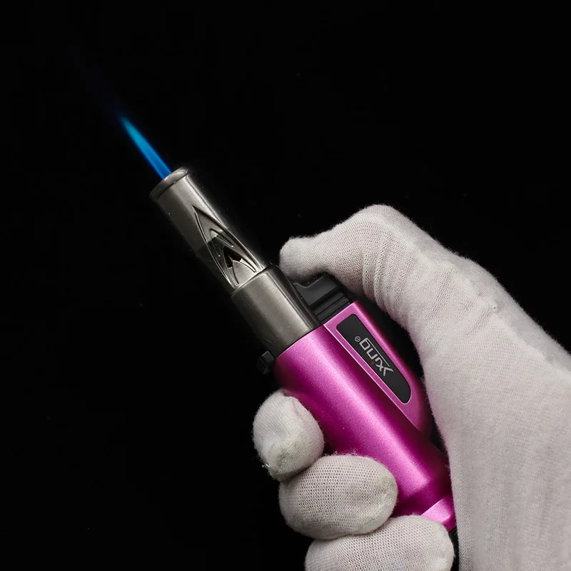 lock the flame Butane Gas Jet Torch Lighter Metal Lighter With Blue Flame Cigar Lighters Smoking accessories