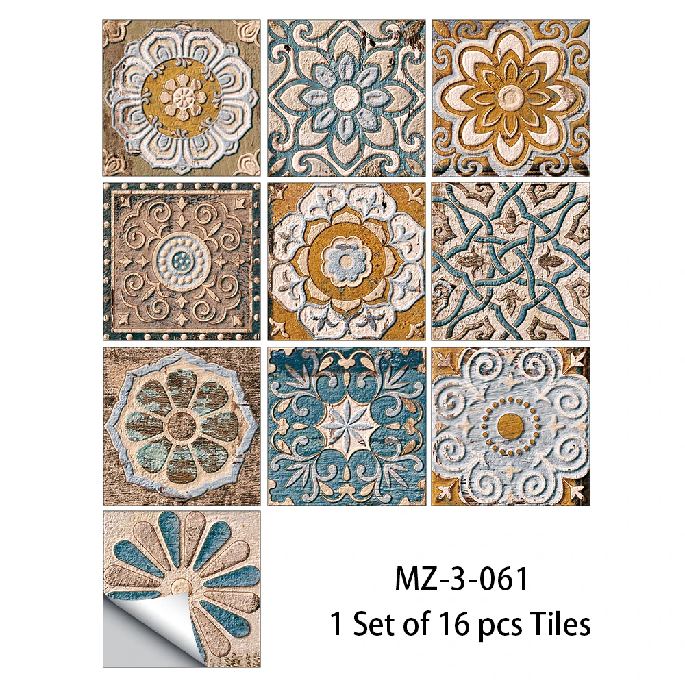 الاسباني نمط الرجعية متجمد البلاط ملصقات جدار الطابق المطبخ سطح المكتب الحمام خلفية عدم الانزلاق الأرض الفن صور مطبوعة للحوائط