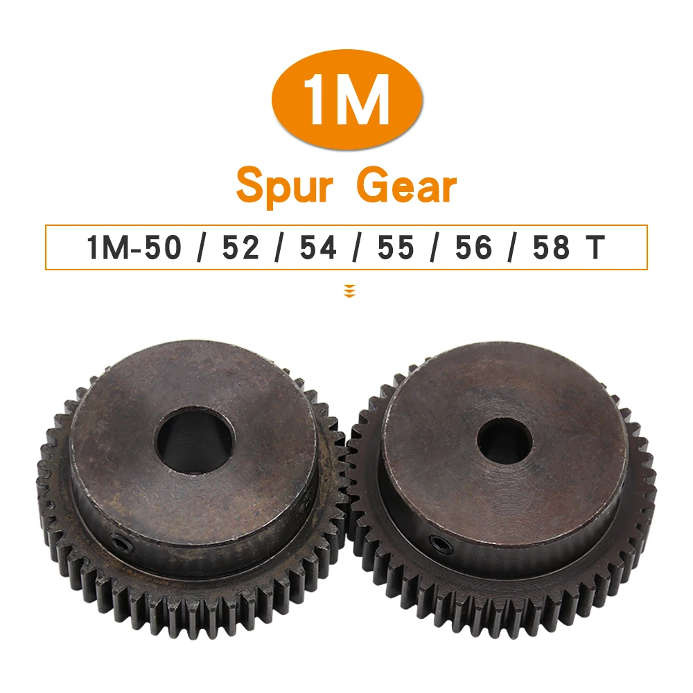 

Pinion Gear 1M-50T/52T/54T/55T/56T/58T SC45#Carbon Steel High Frequency Quenching Of Teeth Gear Wheel Bore 6/8/10/12/15 mm