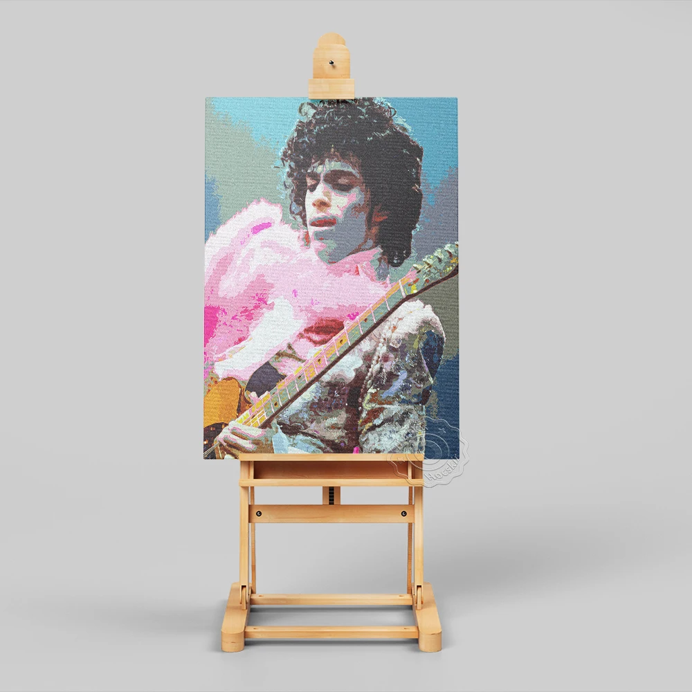 American Singer Prince Poster, Musician Watercolor Portrait Print, Pop Rock Music Star Wall Picture, Handsome Man Wall Stickers