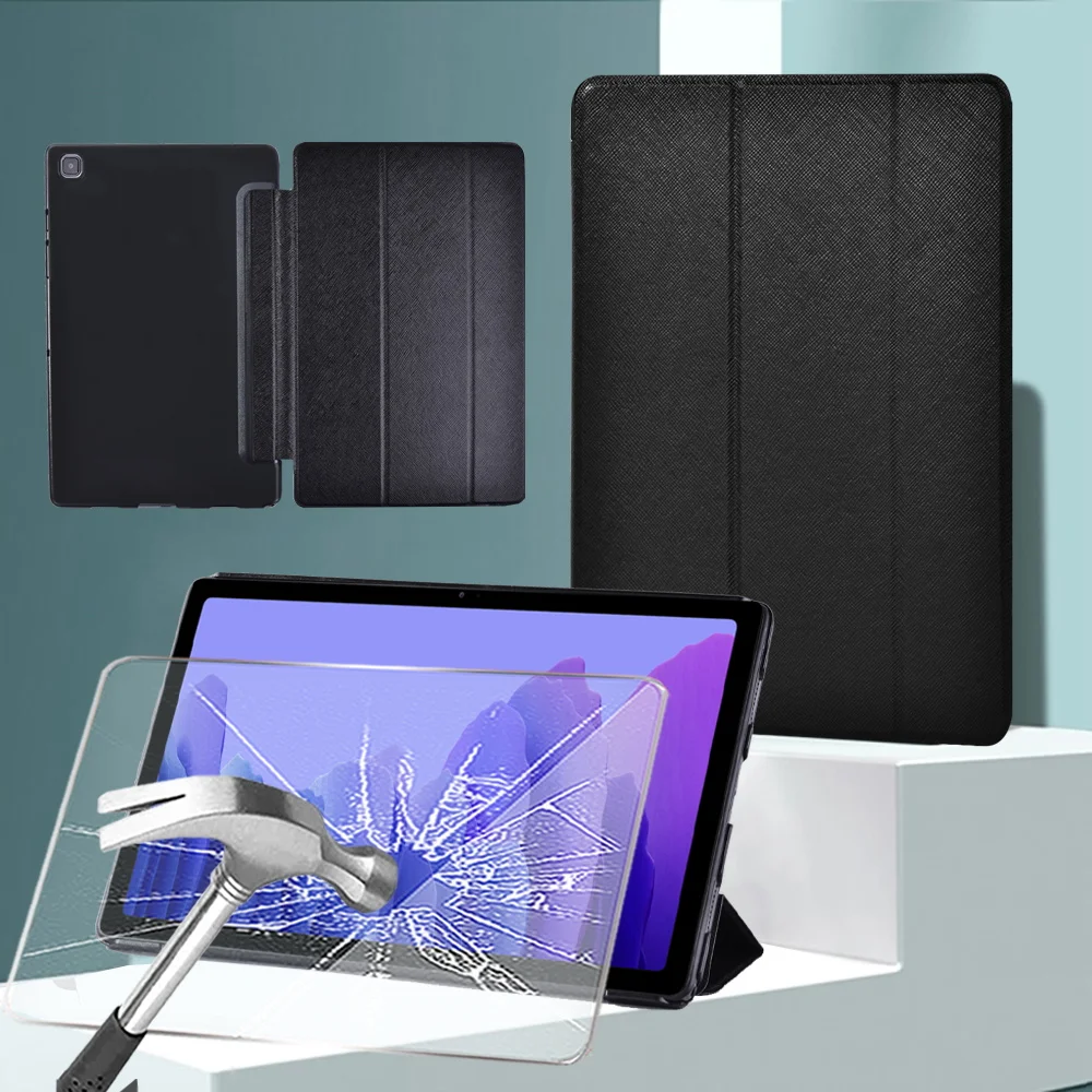 

Case for Samsung Galaxy Tab A7 10.4 2020 T500 T505/Tab A 10.1 2019 T510 T515 Tablet Cover Leather Stand Shell + Screen Protector