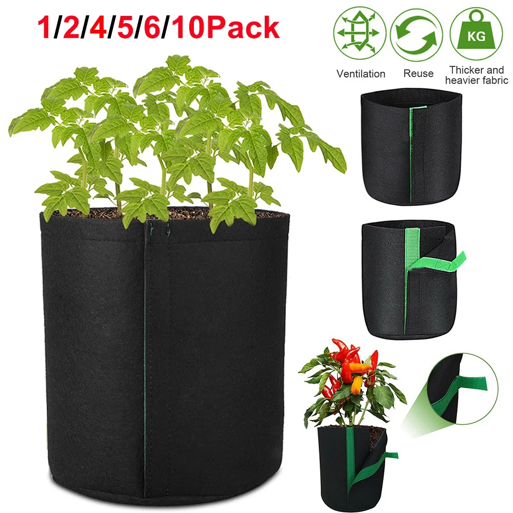 

1/2/4/5/6/10 Pcs Vegetable Living Grafting Transplanter Nursery Pot Strawberry Growing Plant Bag Vegetable Living Garden Bag D30