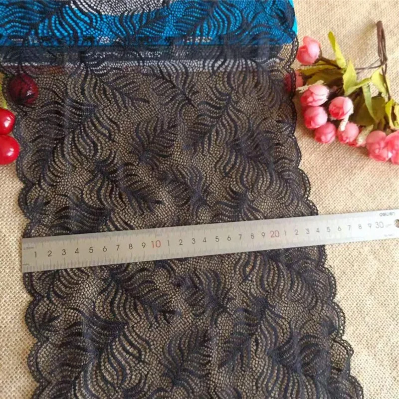 28-5 25cm Lace Lace Decoration Black Lace Edge Clothing Decoration DIY Handmade Lace Lace E2136 Dress Decoration