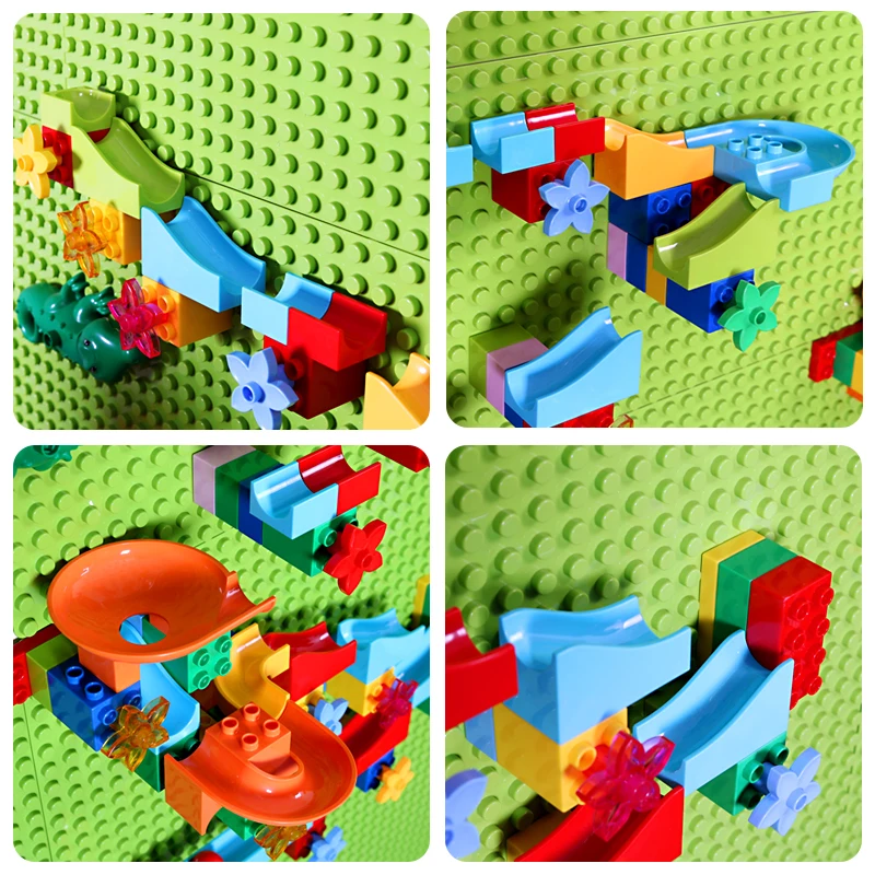 Big Size Mable Race Run Building Block City Base Plate Funnel Figures Blocks Slide Wall Baseplate Toys For Children Kids Gift