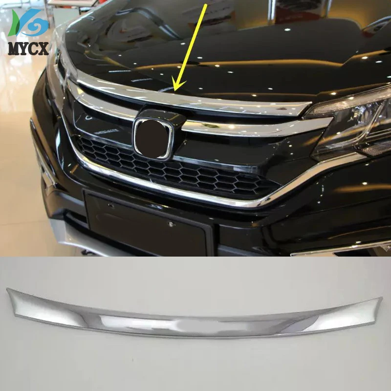 

For Honda CRV 2012 2013 2014 2015 Chromed Front Hood Centre Grille Upper Cover Trim 1pcs Car-styling