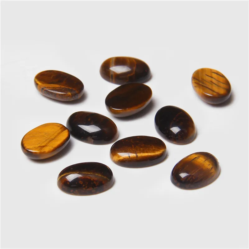 10pcs/lot Natural Stone Cabochon 8-25MM Tiger Eye Agat Oval Cameo Fit DIY Ring Earring Bracelet Necklace Making Jewelry Finding