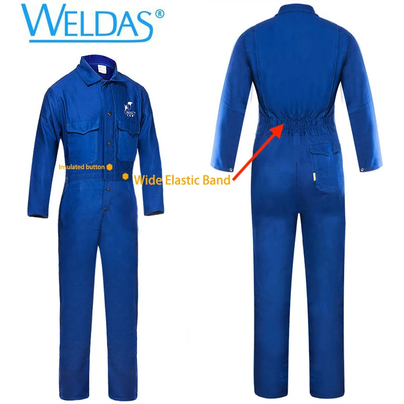 FR Welding Coverall Sparks Spatter Resistant Welder Jackets Pants Fire Proof Weldor Clothing Cotton Overall Flame Retardant