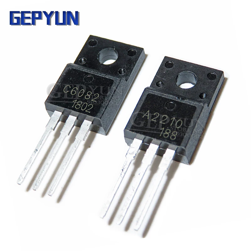 10PCS = ( 5PCS 2SA2210 A2210 + 5PCS 2SC6082 C6082 ) TO-220F TO220