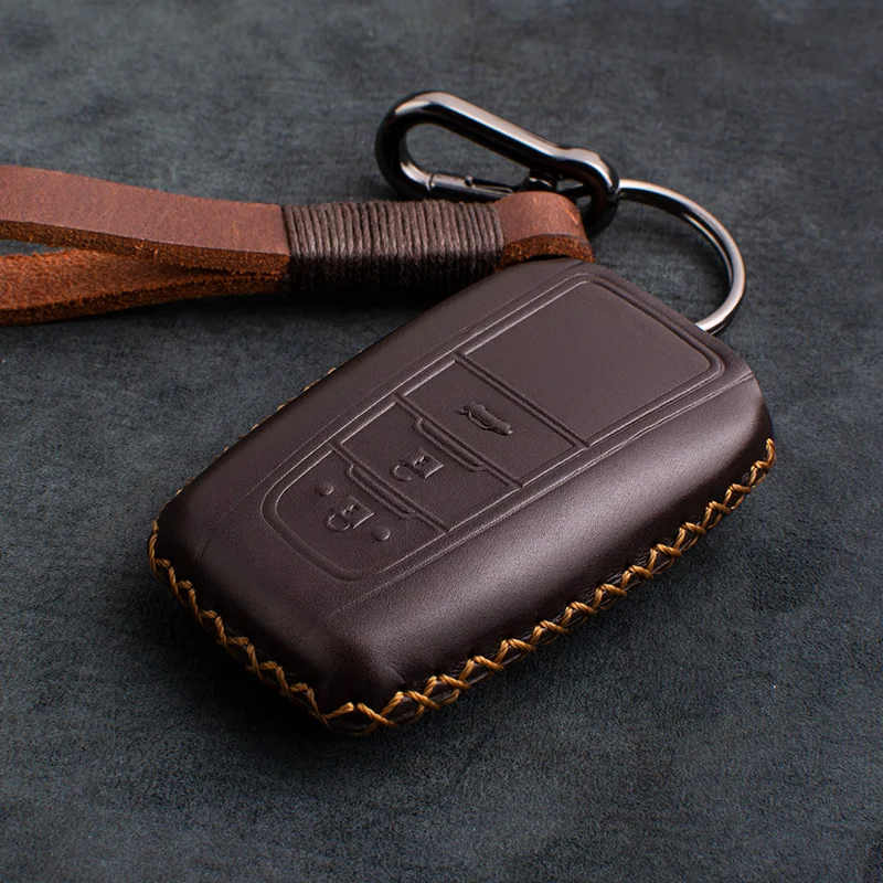 

1 PCS Genuine Leather Key Case Car Key Cover Fob Case For Toyota Camry 2019 C-HR CHR Land Cruiser Prado Corolla RAV4 key bag